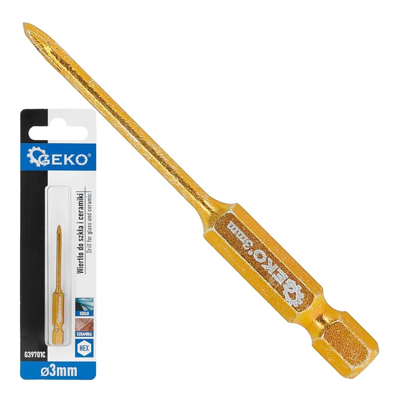 Vrták do skla a keramiky HEX 3 mm G39701C GEKO