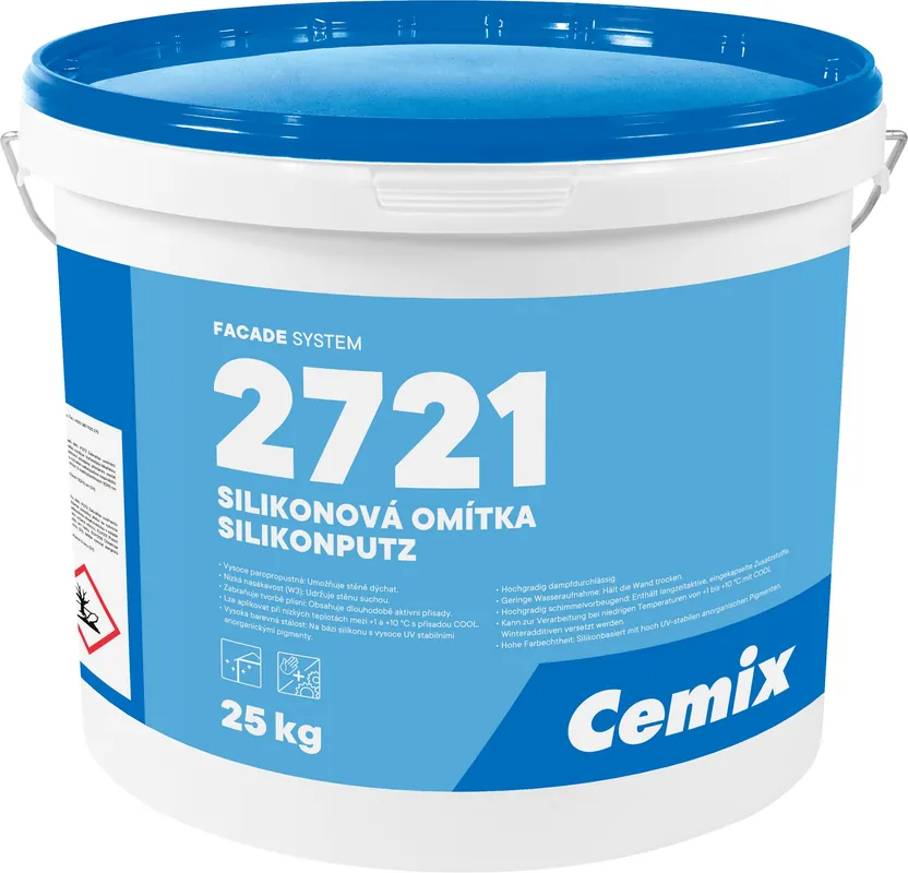 Omítka silikonová Cemix 2721 rýhovaná 1,5 mm 25 kg