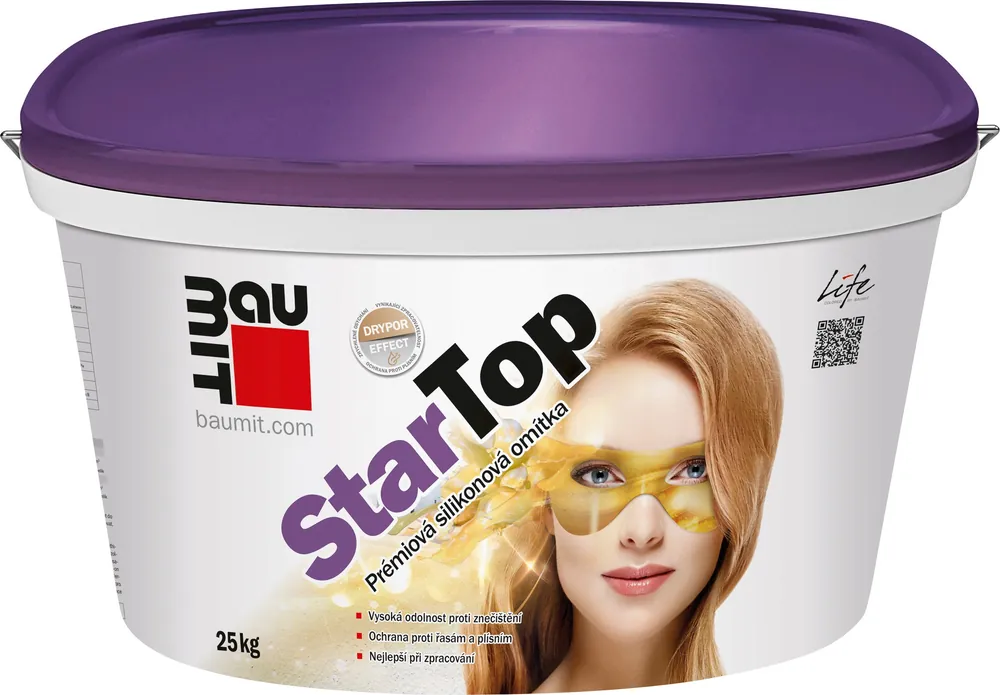Omítka silikonová Baumit StarTop rýhovaná 3 mm 25 kg