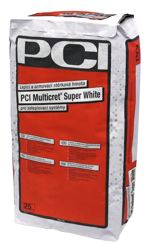 Hmota lepicí a stěrková PCI Multicret Super White 25 kg