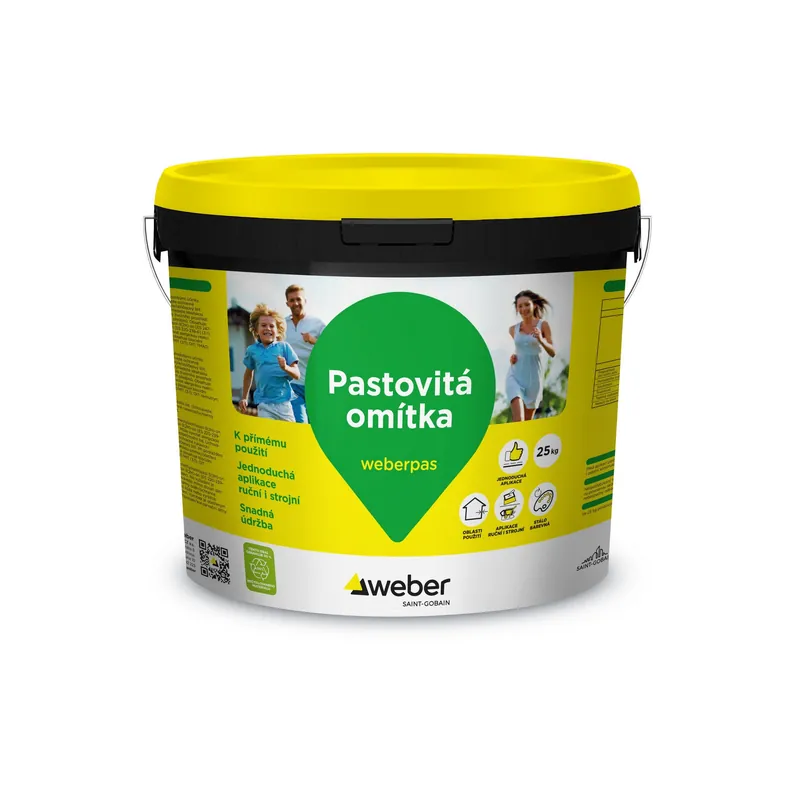 Omítka akrylátová weberpas akrylát rýhovaná 3 mm HN8D 25 kg
