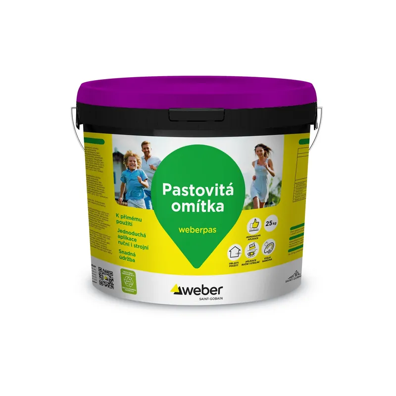 Omítka pastovitá weberpas aquaBalance zrnitá 2 mm SE4B 25 kg
