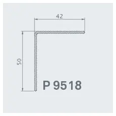 Dokončovací hliníkový okopový profil "L" Twinson 42x50mm, 9518, elox