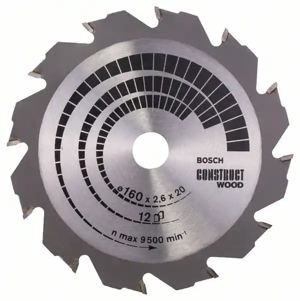 Kotouč pilový Bosch Construct Wood 160×20/16×2,6 mm 12 z.
