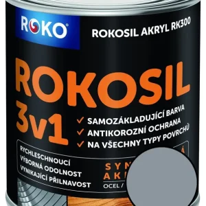 Barva samozákladující Rokosil akryl 3v1 RK 300 1010 šedá pastelová, 0,6 l