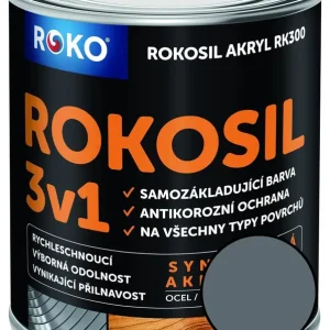 Barva samozákladující Rokosil akryl 3v1 RK 300 1100 šedá střední, 0,6 l