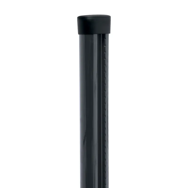 Sloupek kulatý s montážní lištou Pilclip Zn + PVC antracit průměr 48 mm výška 1,7 m
