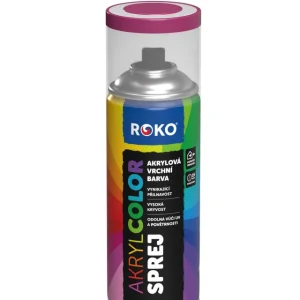 Barva akrylová vrchní Roko AKRYCOLOR Sprej signální fialová, 400 ml