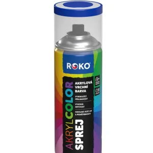 Barva akrylová vrchní Roko AKRYCOLOR Sprej dopravní modrá, 400 ml
