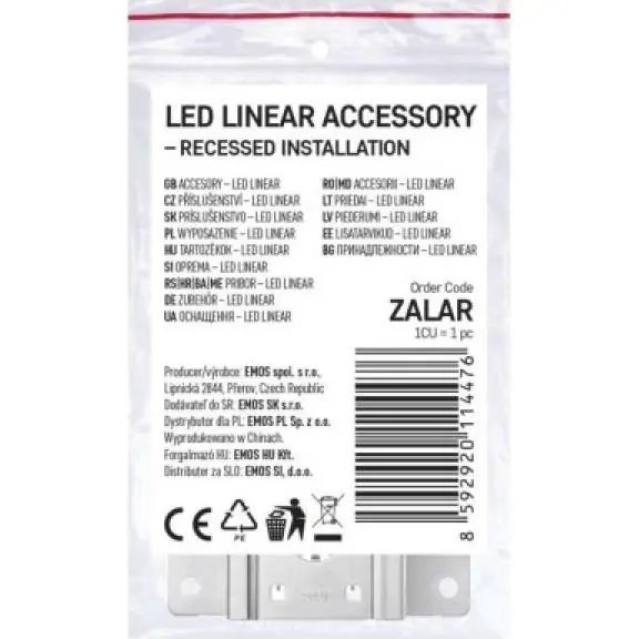 ZALAR Příslušenství pro vestavnou montáž lineárních svítidel ORTO EMOS Lighting