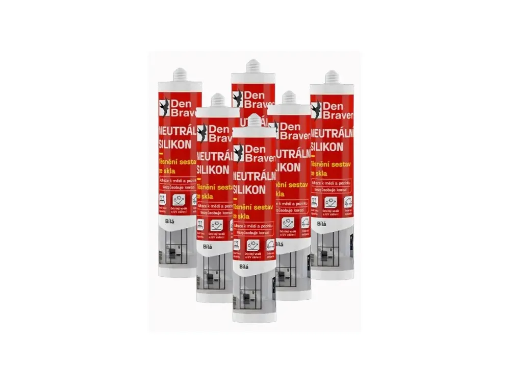 6x Neutrální silikon 280 ml bílý AKCE
