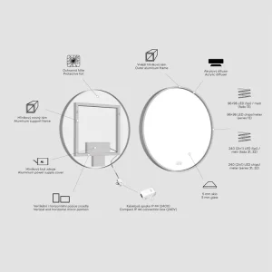 Nimco Bílé kulaté LED zrcadlo pr. 90 mm, dotykový senzor ZPB 28003RVX-05